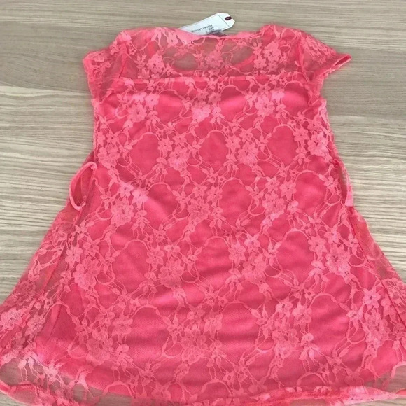 🆕Adam Levine Lightweight Coral Lace Blouse XS 🆕 - Picture 2 of 5